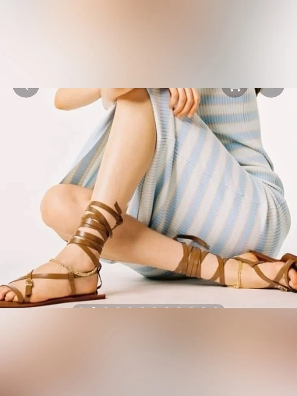 ZARA LEATHER GLADIATOR CHAIN SANDALS SIZE 35 - Picture 5 of 6